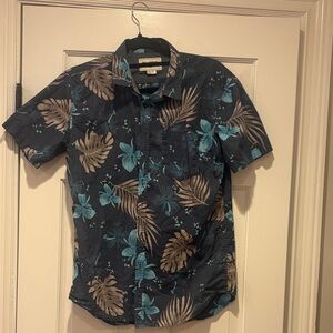 Billabong Blue and Brown Floral Shirt